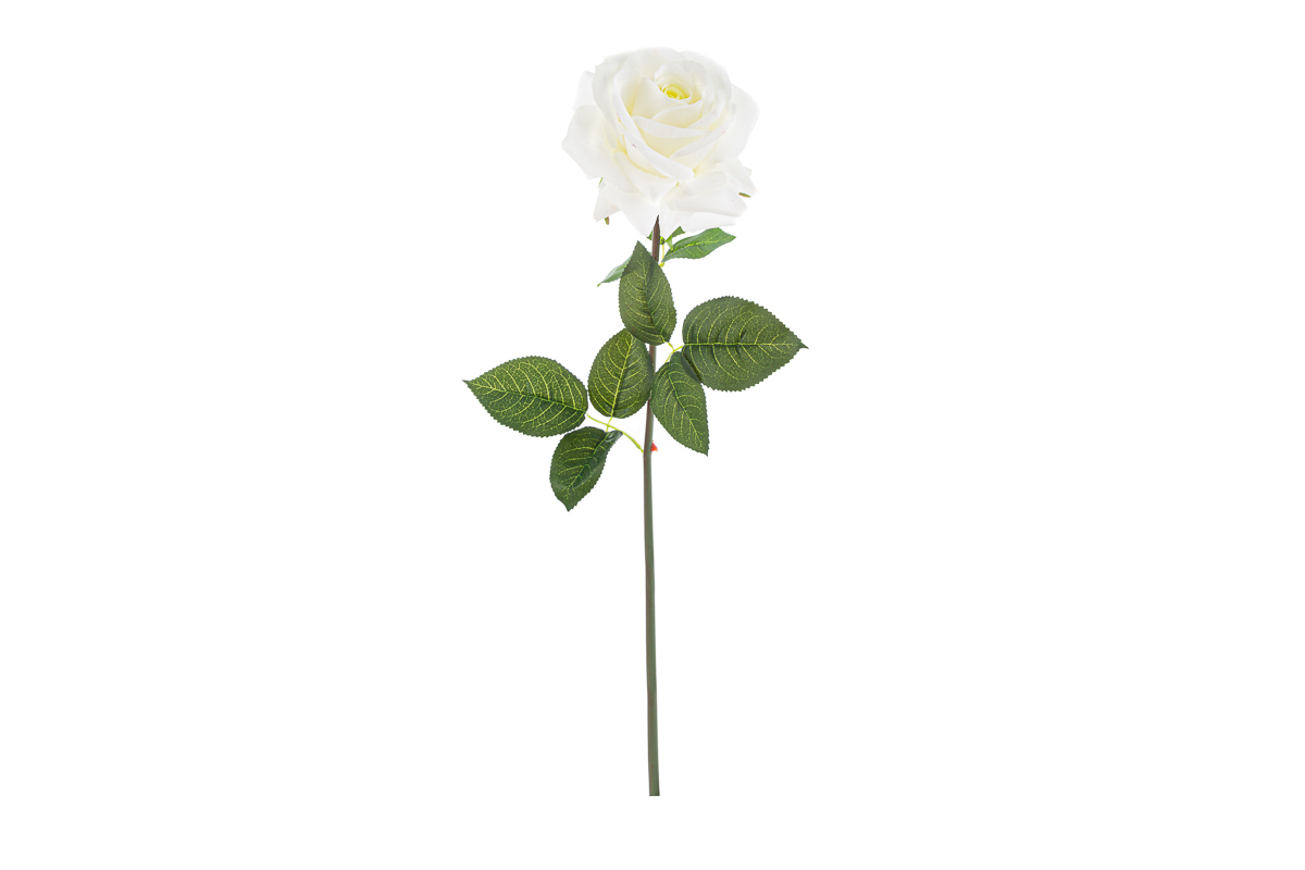 ROSA PLASTICA REAL TOUCH LUNGH.75 CM COL.BIANCO