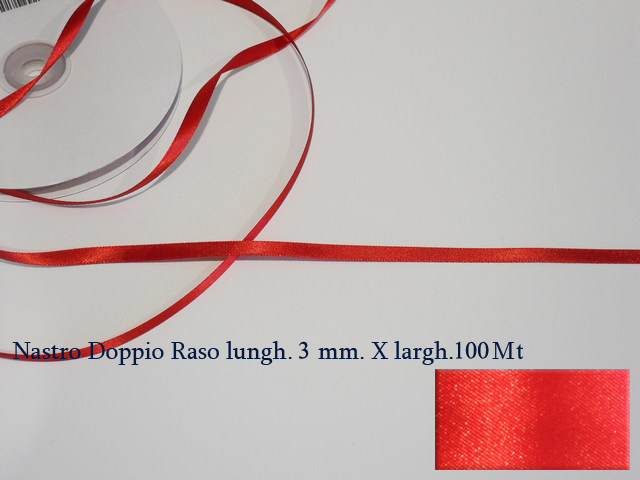 iWorldAppparel Nastro di raso double face rosso 3 mm x 3 metres 